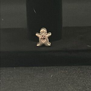 Silver Gingerbread Man Charm